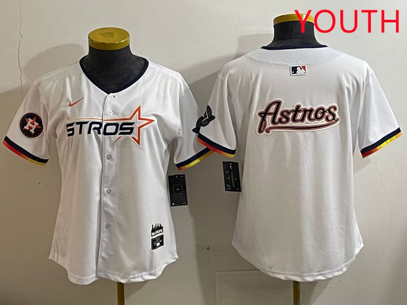 Youth Houston Astros Blank White three generations Joint Name Nike 2025 MLB Jersey style 18